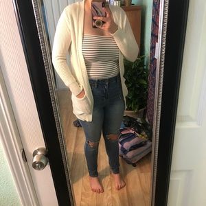 White/Cream Medium Forever 21 Cardigan